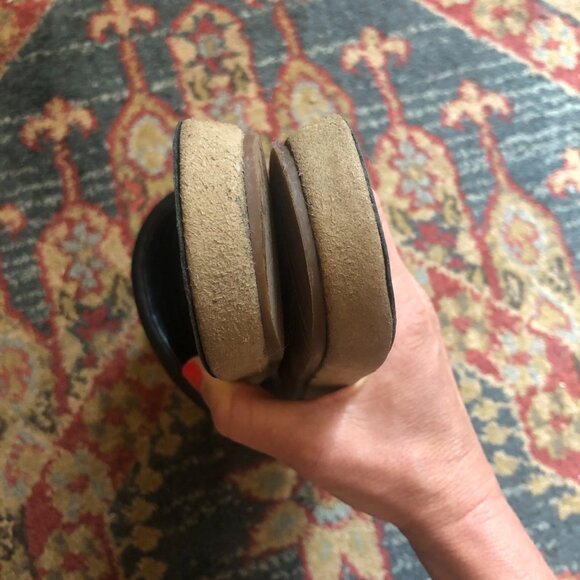 Splendid Leather Flat, Slide Sandals, Black, Women's Size 8 - Picture 4 of 12